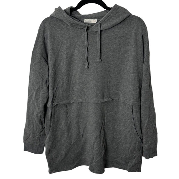 Barefoot Dreams Malibu Collection S Grey Hoodie Lagenlook Artsy Oversized - Picture 1 of 7